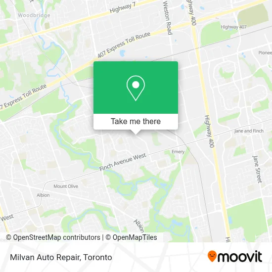 Milvan Auto Repair map