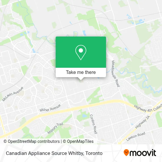 Canadian Appliance Source Whitby map