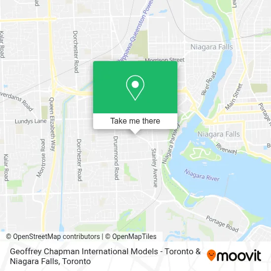 Geoffrey Chapman  International Models - Toronto & Niagara Falls map