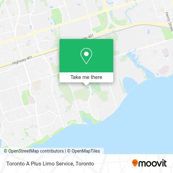Toronto A Plus Limo Service map