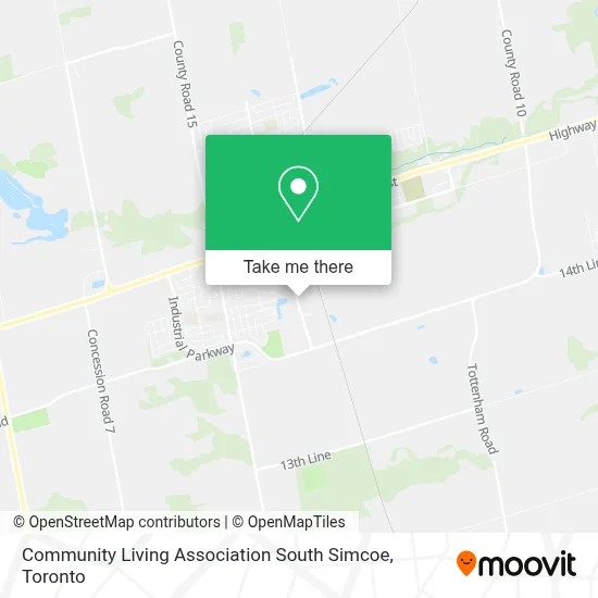 Community Living Association South Simcoe map
