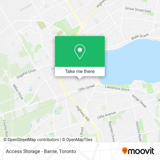 Access Storage - Barrie map