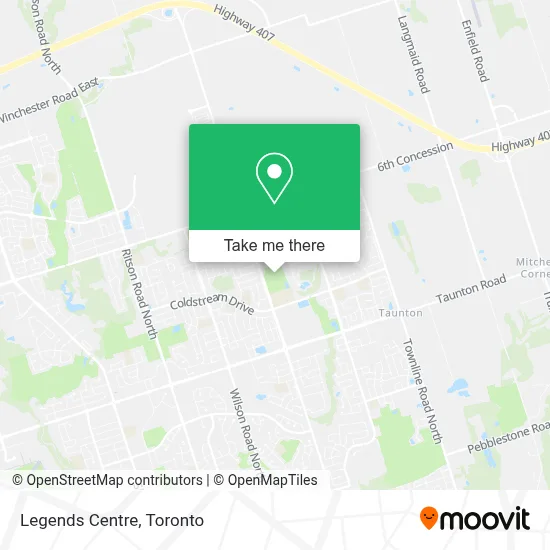 Legends Centre map