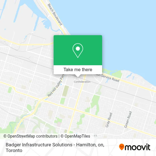 Badger Infrastructure Solutions - Hamilton, on map
