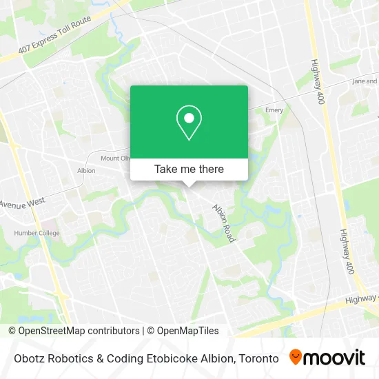 Obotz Robotics & Coding Etobicoke Albion map