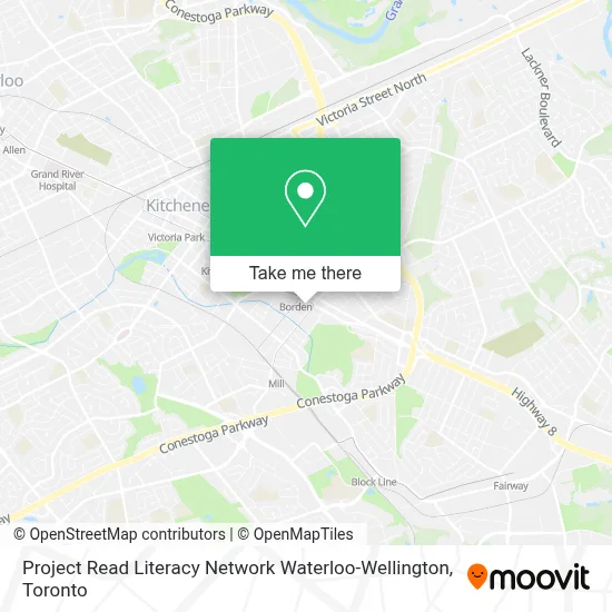 Project Read Literacy Network Waterloo-Wellington map
