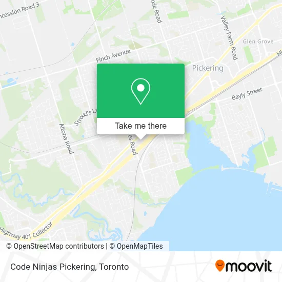 Code Ninjas Pickering map