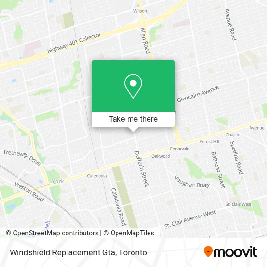Windshield Replacement Gta map