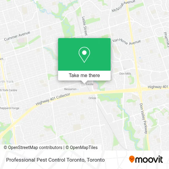 Professional Pest Control Toronto map
