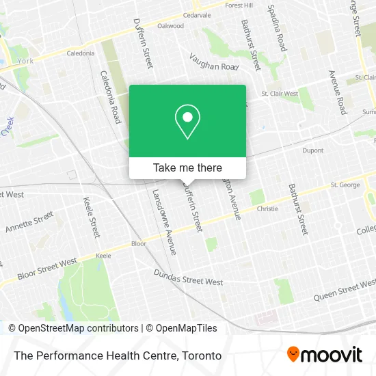 The Performance Health Centre map