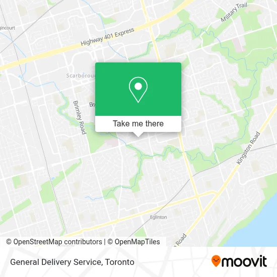 General Delivery Service map