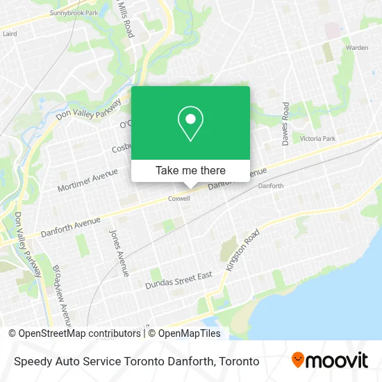 Speedy Auto Service Toronto Danforth map