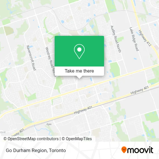 Go Durham Region map