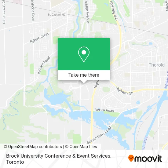Brock University Conference & Event Services map
