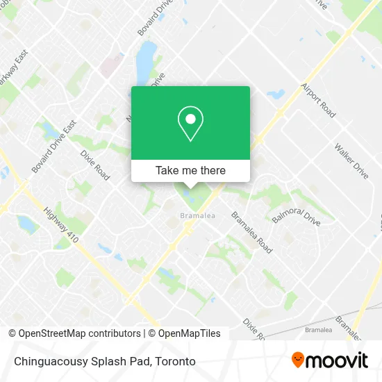 Chinguacousy Splash Pad map