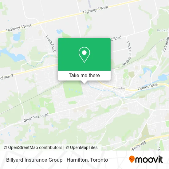 Billyard Insurance Group - Hamilton map