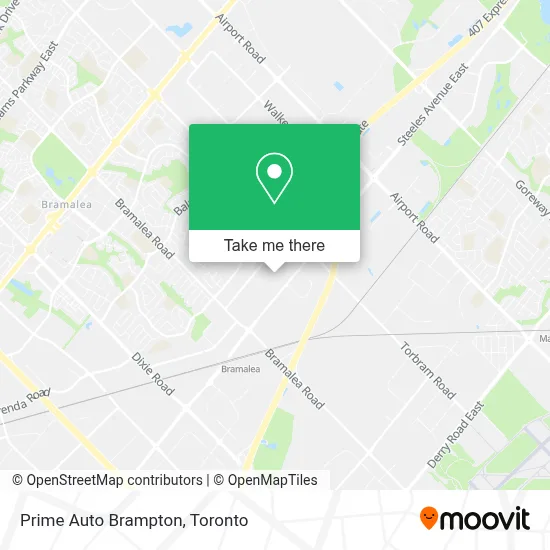 Prime Auto Brampton map
