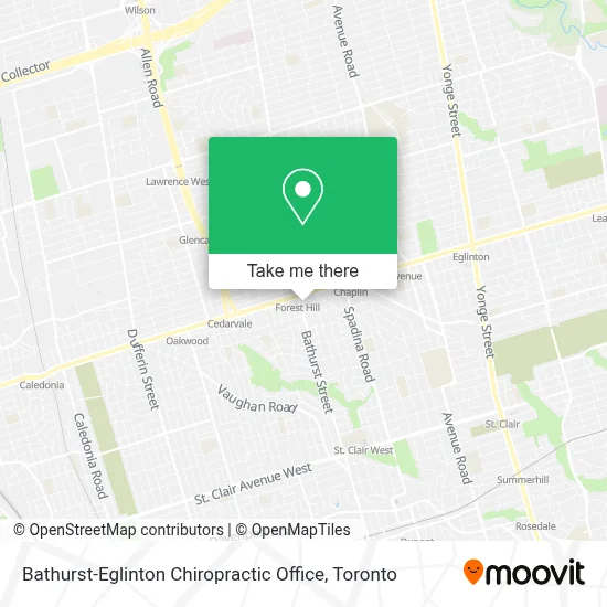 Bathurst-Eglinton Chiropractic Office map