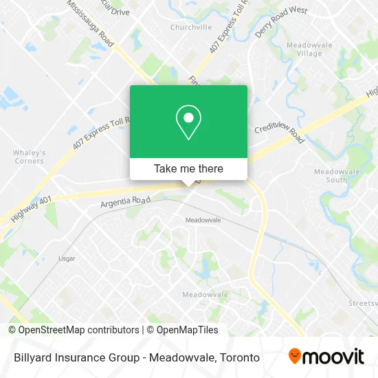 Billyard Insurance Group - Meadowvale map