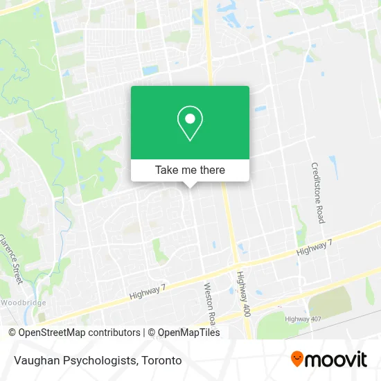 Vaughan Psychologists map