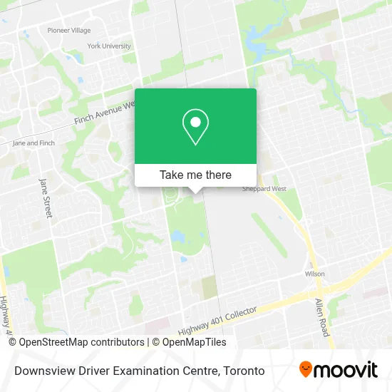 Downsview Driver Examination Centre map
