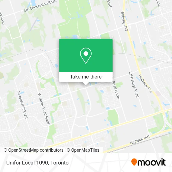 Unifor Local 1090 map