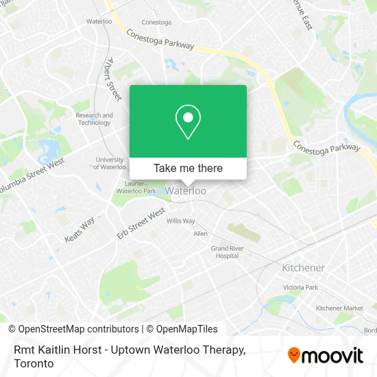 Rmt Kaitlin Horst - Uptown Waterloo Therapy map