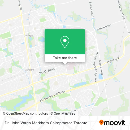 Dr. John Varga Markham Chiropractor map