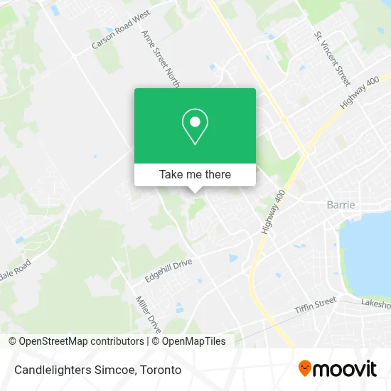 Candlelighters Simcoe map