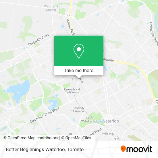 Better Beginnings Waterloo map