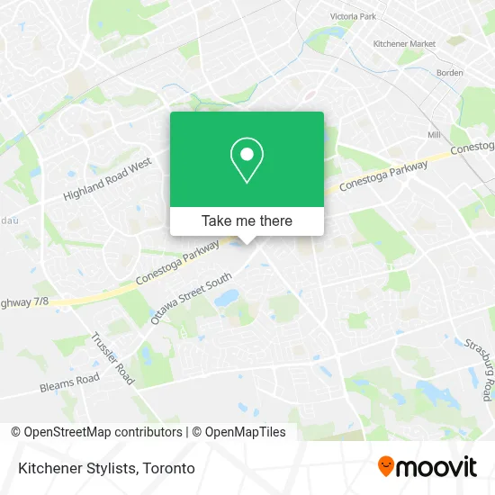 Kitchener Stylists map