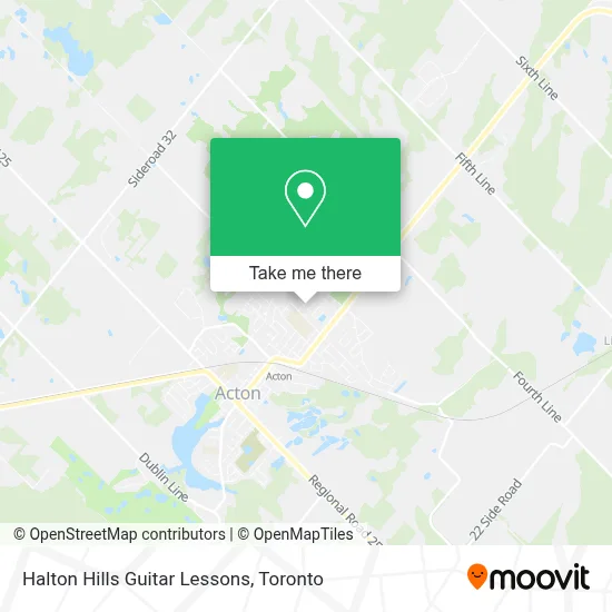 Halton Hills Guitar Lessons map