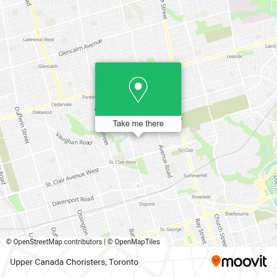Upper Canada Choristers map