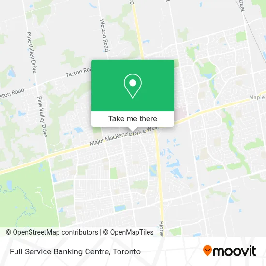 Full Service Banking Centre map