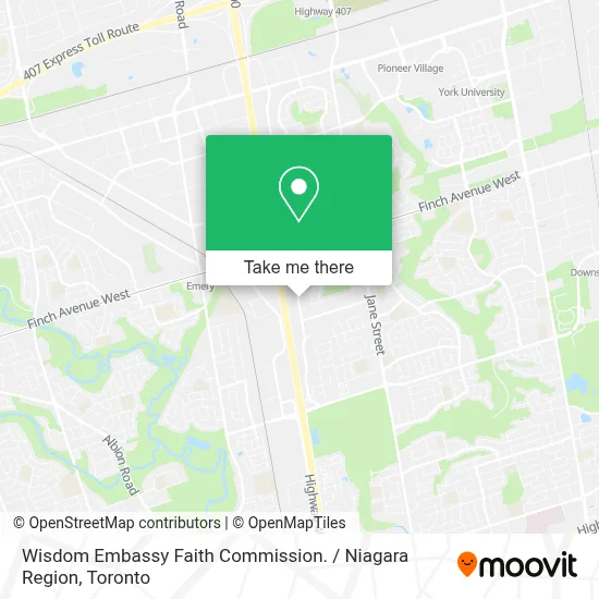 Wisdom Embassy Faith Commission. / Niagara Region map