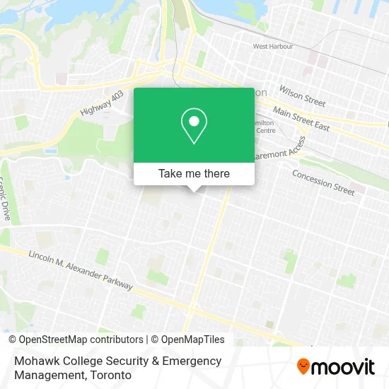 Mohawk College Security & Emergency Management map