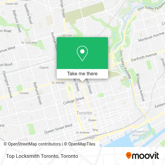 Top Locksmith Toronto map