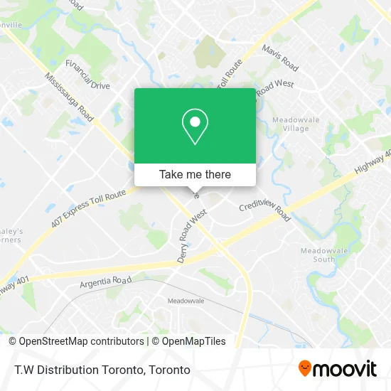 T.W Distribution Toronto map