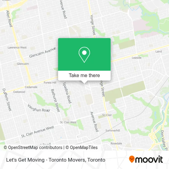 Let's Get Moving - Toronto Movers map