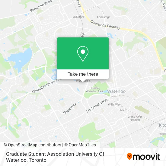 Graduate Student Association-University Of Waterloo map