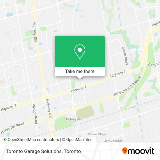 Toronto Garage Solutions map