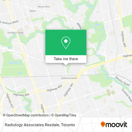 Radiology Associates Rexdale map