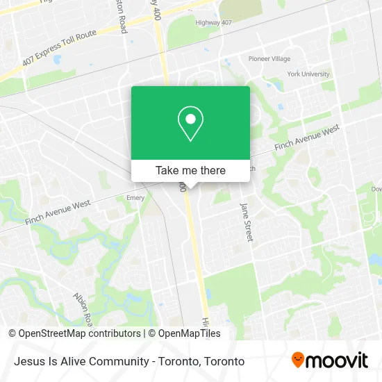 Jesus Is Alive Community - Toronto map