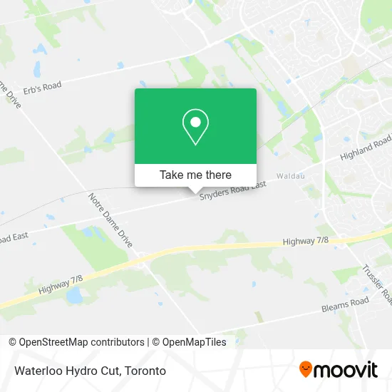 Waterloo Hydro Cut map