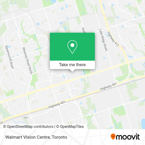 Walmart Vision Centre map