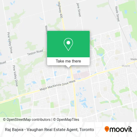 Raj Bajwa - Vaughan Real Estate Agent map