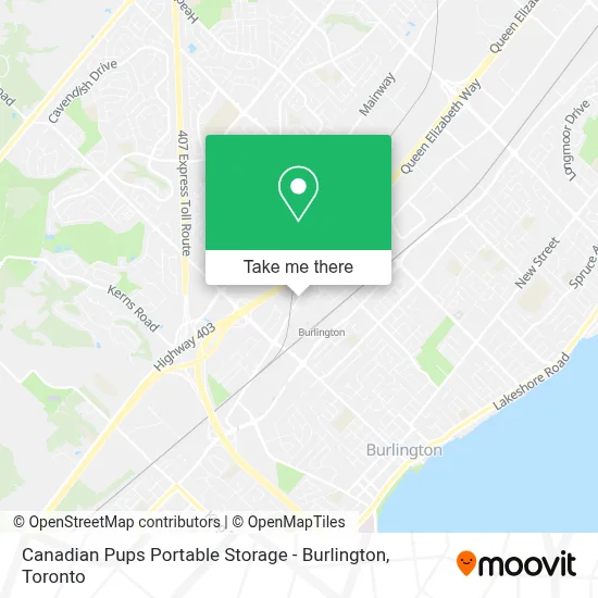Canadian Pups Portable Storage - Burlington map