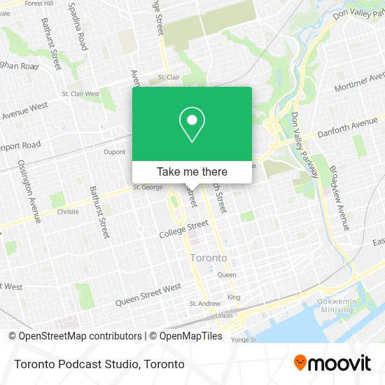 Toronto Podcast Studio map