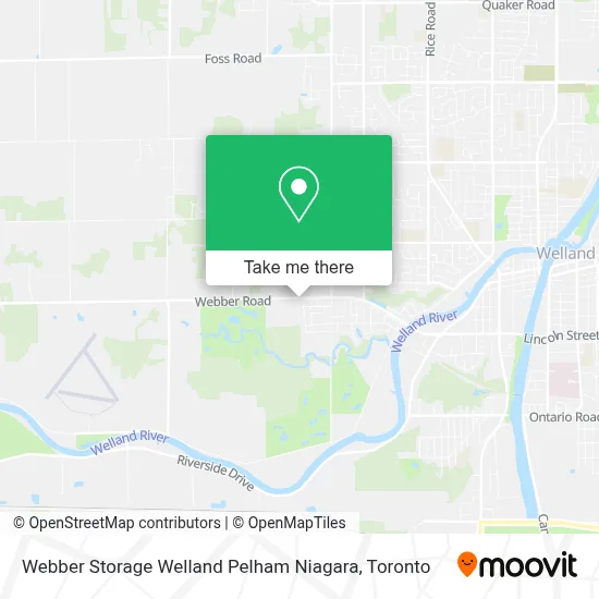 Webber Storage Welland Pelham Niagara map