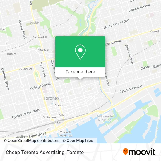 Cheap Toronto Advertising map